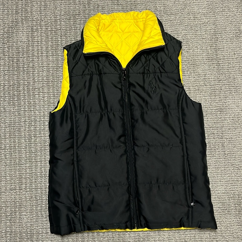 RALPH LAUREN GOLF Terra Logo Embroidered Reversible Quilted Puff Down Vest NWOT